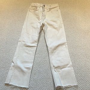 Zara Women’s Ankle Crop Flare Cream Jeans